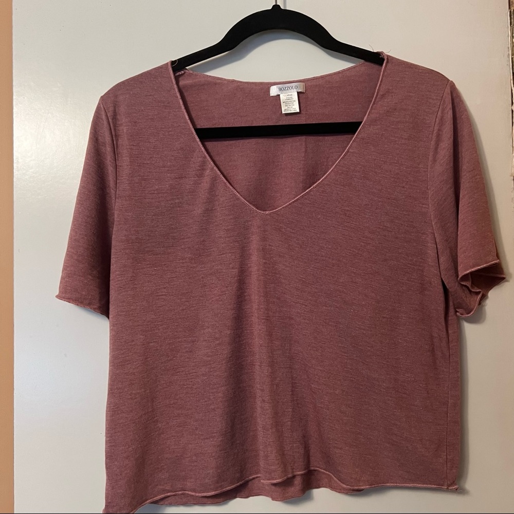 Mauve Cropped T Shirt